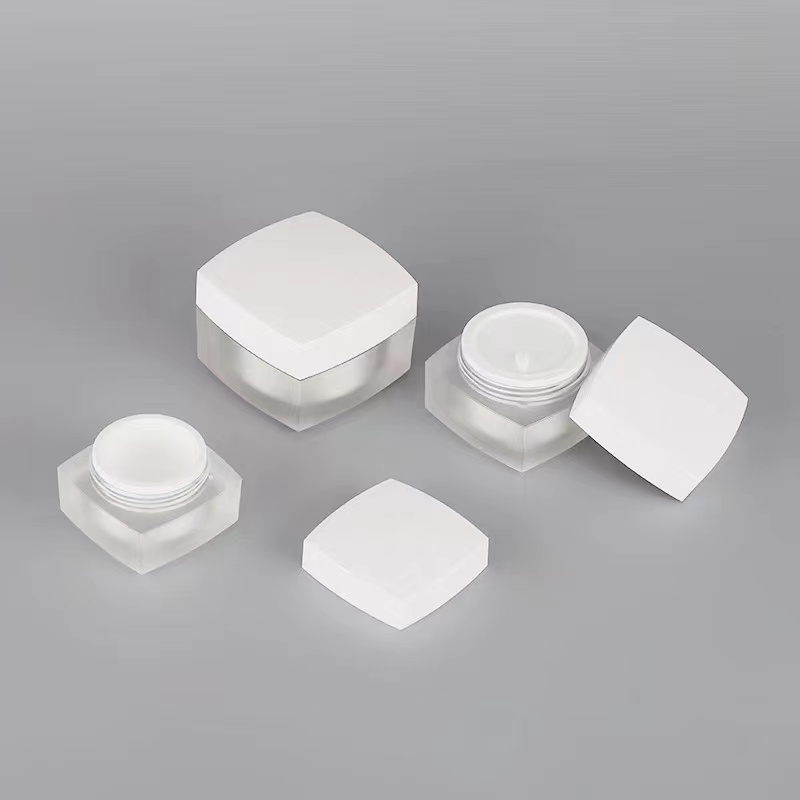 Kosmetikdose White Cap Matte Square