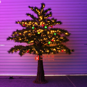 LED Illuminating Artificial Christmas Tree with Green Leaves