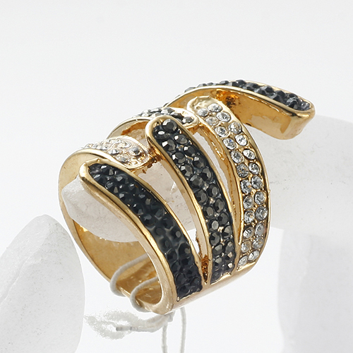 Nuevo estilo moda rhinestone cristal oro anillos de la joyería para las mujeres