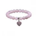 Fesyen Batu Kristal Semulajadi Personaliti Sederhana Hati Loket Gelang Gemstone Tiger Eye Rose Quartz Bead Stretch Gelang