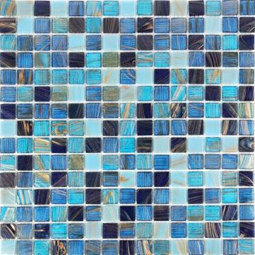 Nebula gold line Ice crystals glass mosaic