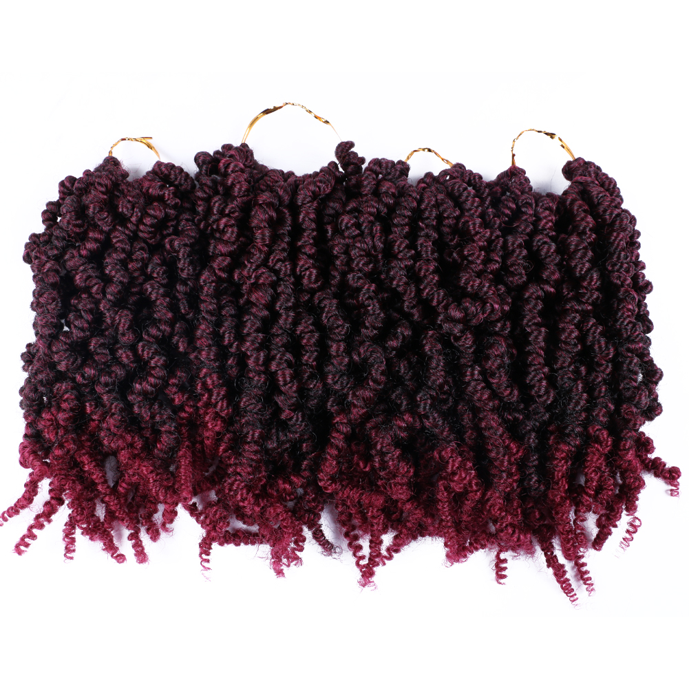 Pre-twisted Spring Twist Crochet Hair Extension Curly Spring Twist Braiding Hair Synthetic Fiber Solid And Mix Color