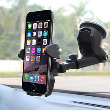 Long arm retractable car windshield phone holder