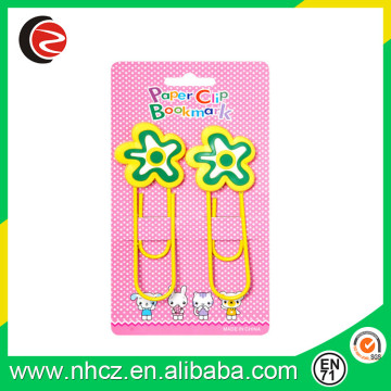 Flower Shaped Soft PVC Paper Clip , Bookmark