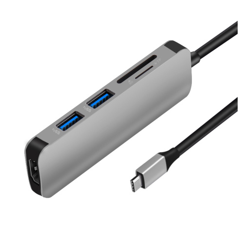 5 sur 1 adaptateur multiporter de hub USB de type C.