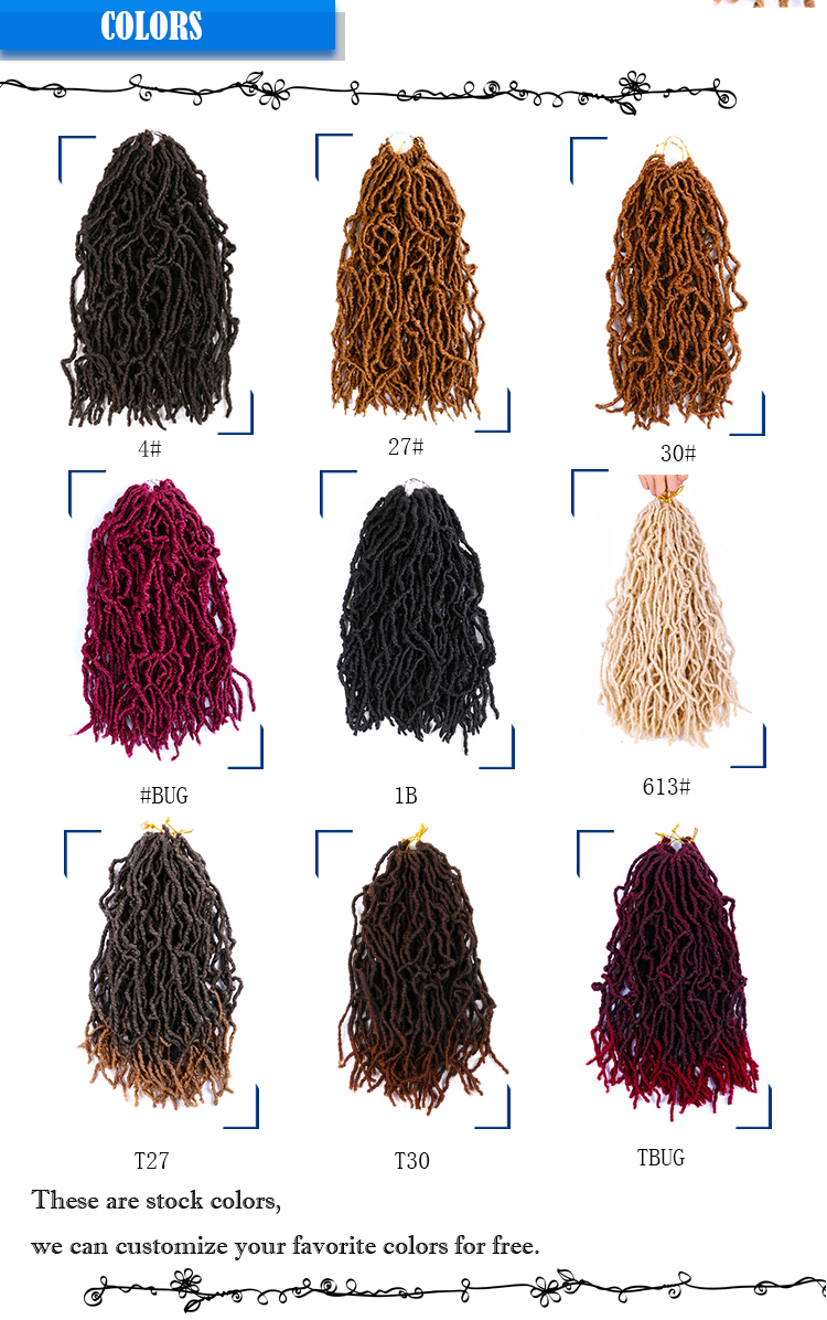Wholesale Factory Price Crochet Hair New Locs Synthetic Crochet Braid Hair Soft Long Goddess Locs  Braids Hair Extension