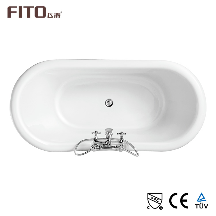 White Optional Acrylic Bathroom Classic Bathtub With 4 Feet