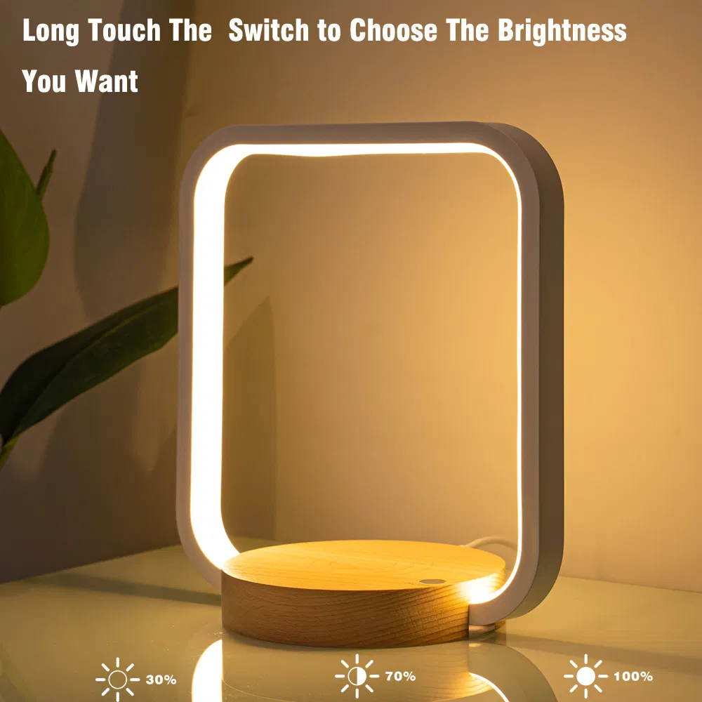 Modern LED Bedside Lamp with Wireless Charging Station