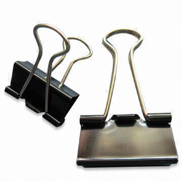 Standard Metallic Black Blinder Clips of Foldback Style, to Organize Office Documents, Files, Papers