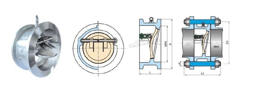 stainless steel wafer type Tilting Disc Single Plate Check Valve