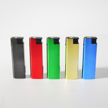 Electroplated Metal Cover Jet Flames Lighter with LED