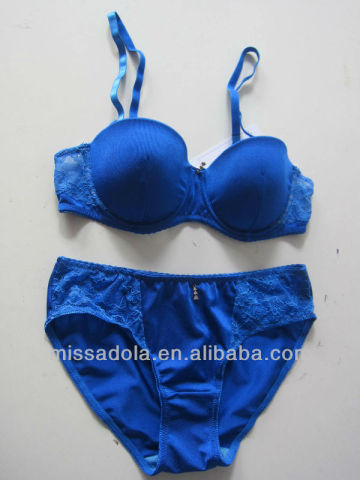 smart girls bra set blue padded bra mid waist panty sex underwear