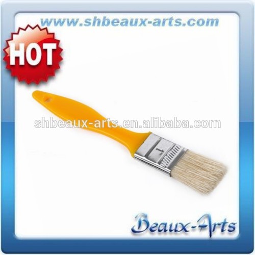 1" Hog bristle yellow plastic handle kids flat paint brush