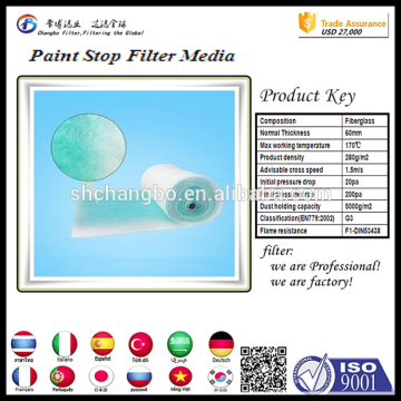 air filter/fiberglass auto car paint booth air filter prices roll