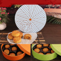 Custom Printed Round Mooncake Box with Plastic Insert