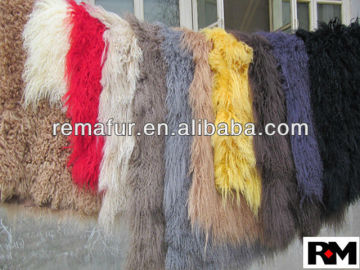 Fashion dyed 100% Genuine Scrap Mongolian Lamb Fur Plates