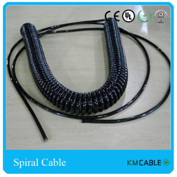 Flexible electrical spring coiled cable