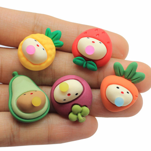 20 * 25mm Cartoon Mini Cartoon Gemüse Blase Blasen Kinder Flatback Avocado Erdbeer Cabochons Diy Harz Aufkleber