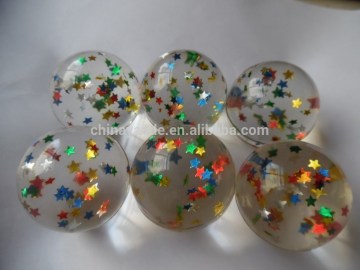 27mm transparent Glitter star super Bouncing ball