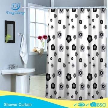 blank flowers printing Polyester Shower Curtain