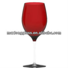 Mouth Blown Red Colored Bordeaux Glass
