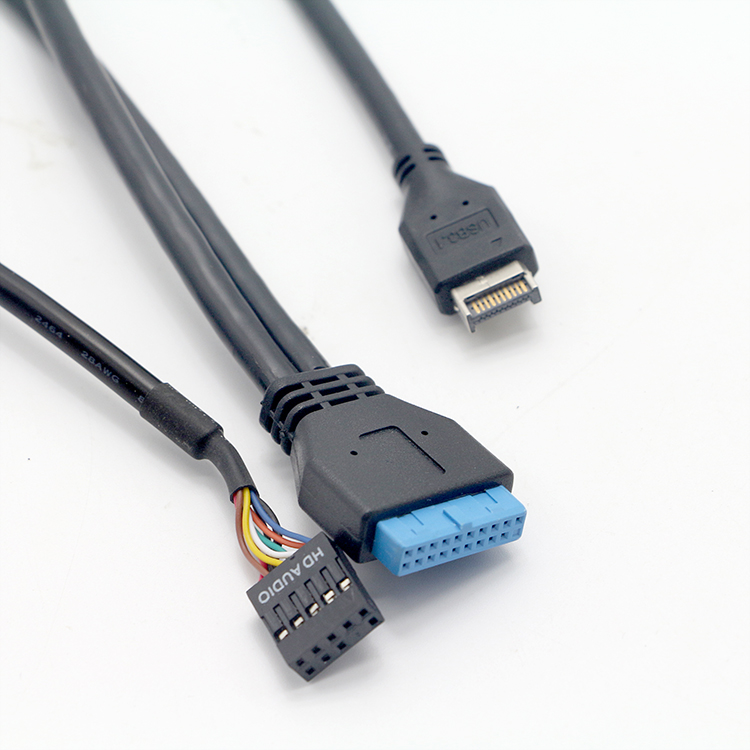 Bofan Audio Mic Dual USB 3.0 Ports PC Computer Case Front Panel USB Power Switch Cable Main board cable