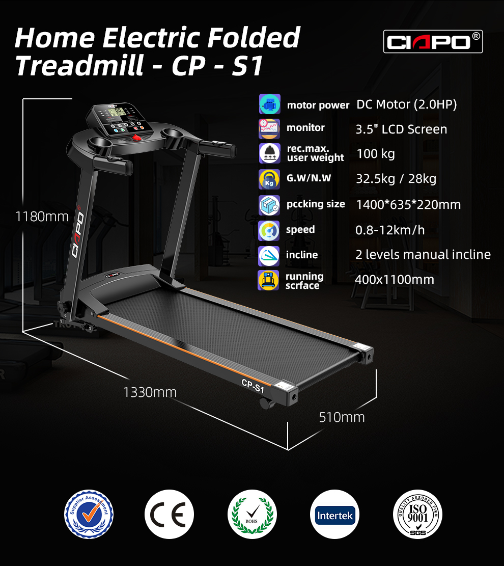 Electric Home Folding Running Machine Sale Motorized Treadmill Cheap Gym Fitness Equipment