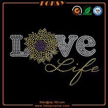 Love flower hotfix motif for tee