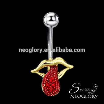 Fashion Sexy Alloy Long Navel Piecing With Austrian Rhinestones Beautiful Grils Party Gift Hot Selling