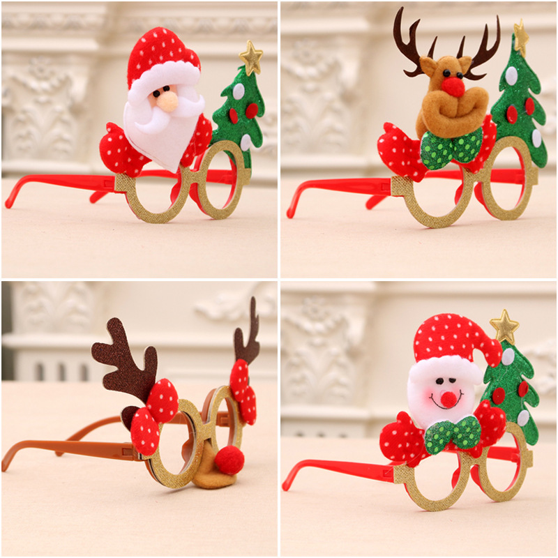 New Glasses Cartoon Antlers Santa Claus Christmas Children's Holiday Party Creative Gifts Toys Small Gifts