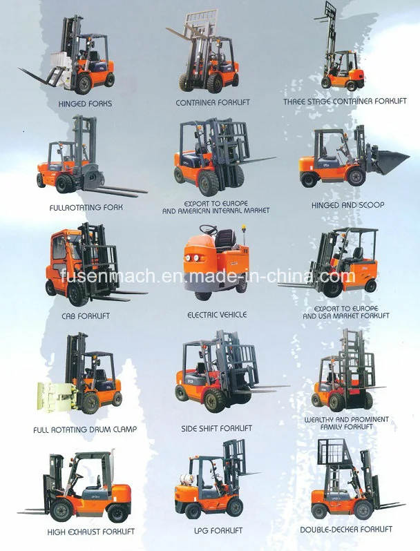 Forklift with Bale Clamps, Block Clamps, Carton Clamps, Tire Clamps