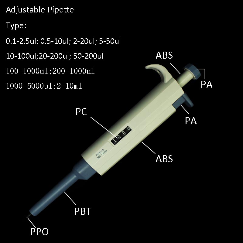 100-1000ul adjustable digital micropipette