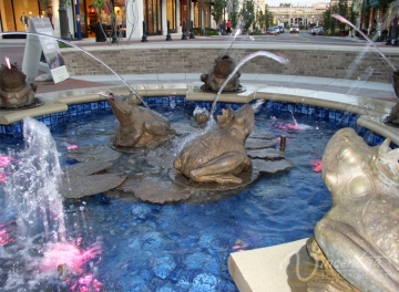 outdoor garden decoration metal bronze frog fountain