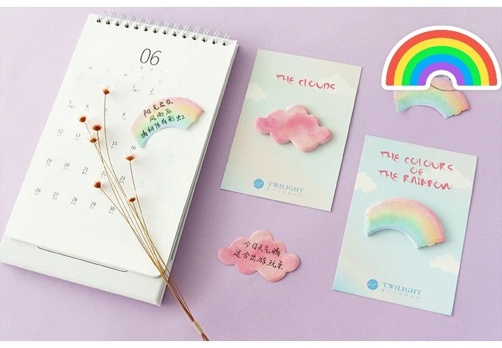 Rainbow and Cloud Shape N Post Sticky Notes Paper Pad