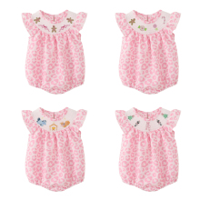 Customizable Infant Girl's Christmas Pink Leopard Print Smocked Embroidery Bubbles Romper: Kids Smocked Clothing