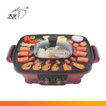 double layer nonstick interior coating electric griddle with large cooking surface