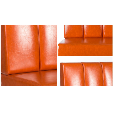 Classic Leather Wood Nightclub Restaurant Seating Booth Sofa