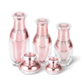 wholesale 30ml 50ml 100ml plastic luxury uv coated rose gold cosmetic plastic lotion acrylic bottle