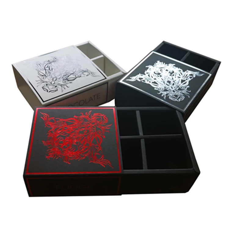 Wholesale Custom Sliding Chocolate Paper Box with Dividers