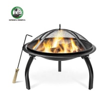 Round Bonfire Fire Pit: Portable Outdoor Patio and Backyard Wood Burning Fire Pit