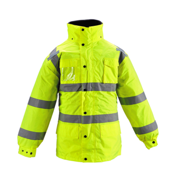 Quilt Lined Warning Security Safety Jacket