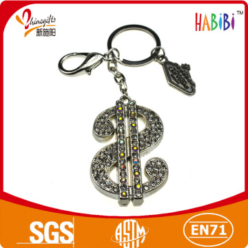 Silver keychain metal globe