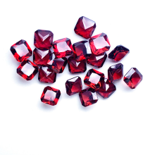 Garnet Square Small Octagonal Cut Natural Red Garnet
