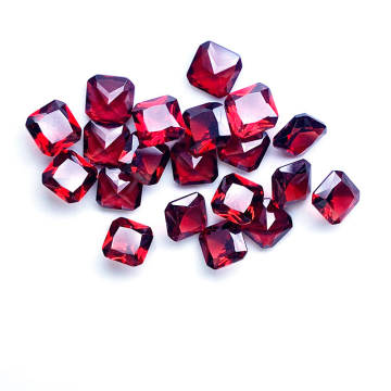 Garnet Square Small Octagonal Cut Natural Red Garnet