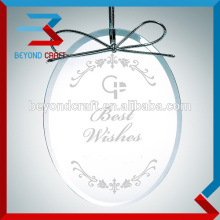 Popular Fashion Design Engraving Glass Oval Ornament