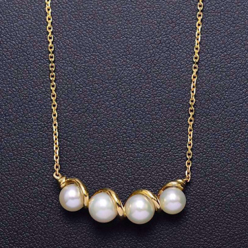 18k Gold Chain Natural Freshwater Real Pearl Necklace