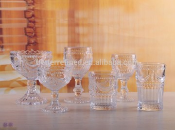 crystal lacy glass set cups