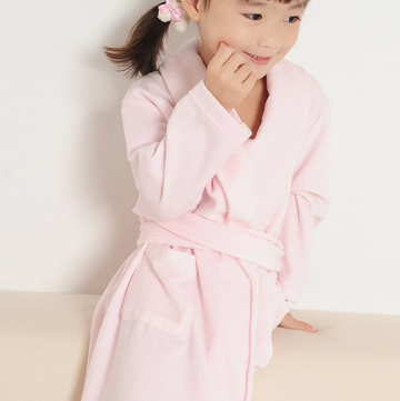 Pink Velvet Bathrobe Kids Bathrobe