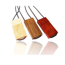 Wooden usb flash drive with lanyard
