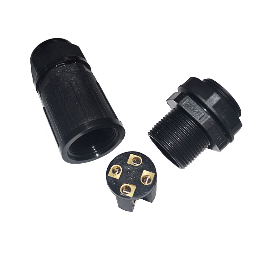 2-4 pin M20 M25 M30 cable electrical connector Panel mount waterproof joint connector IP68 junctionbox